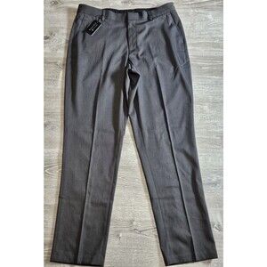 Beverly Hills Polo Club Stretch Slim Fit Flat Front Gray Dress Pants Men's 36x32